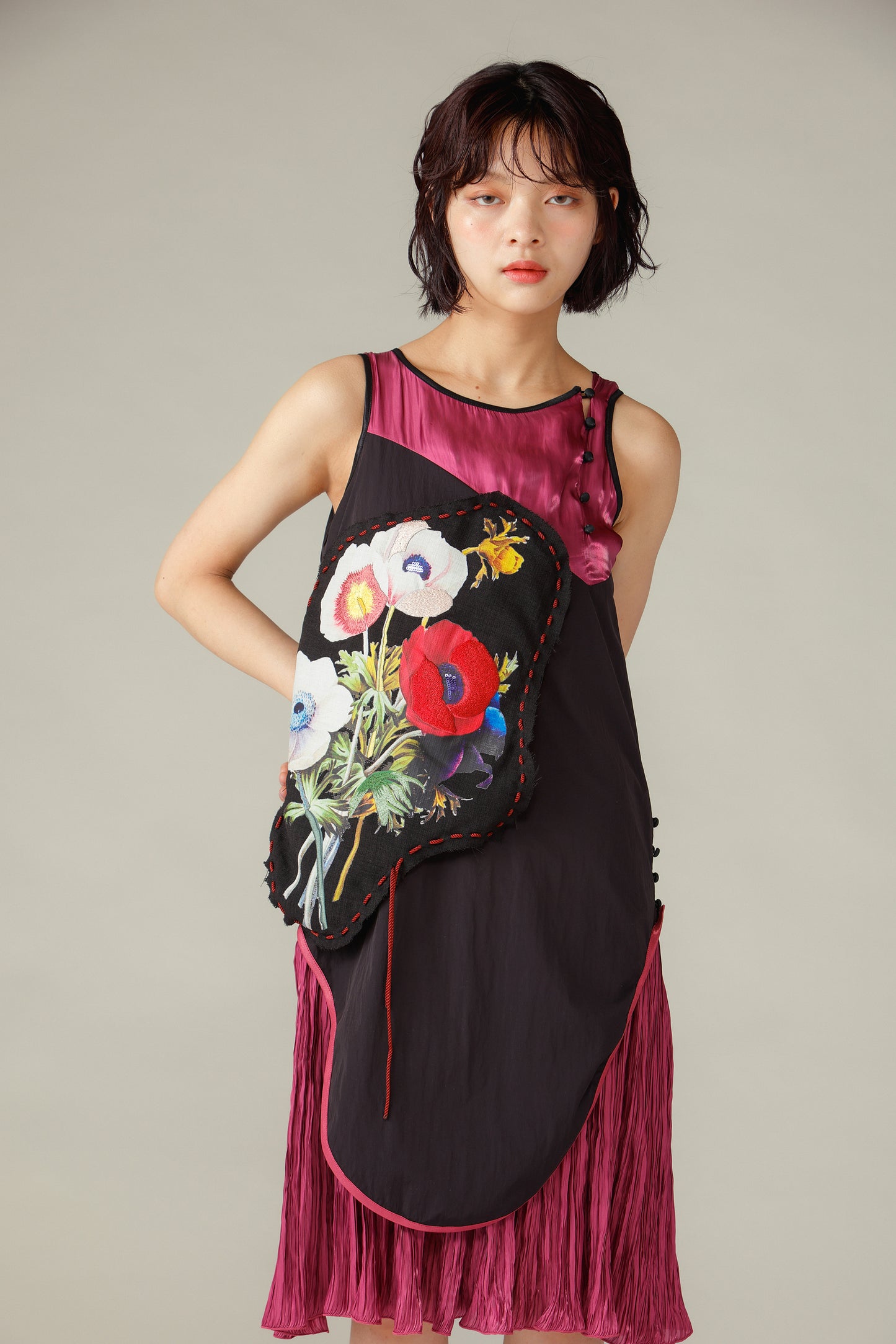 Flower Stitch Dress / Purple