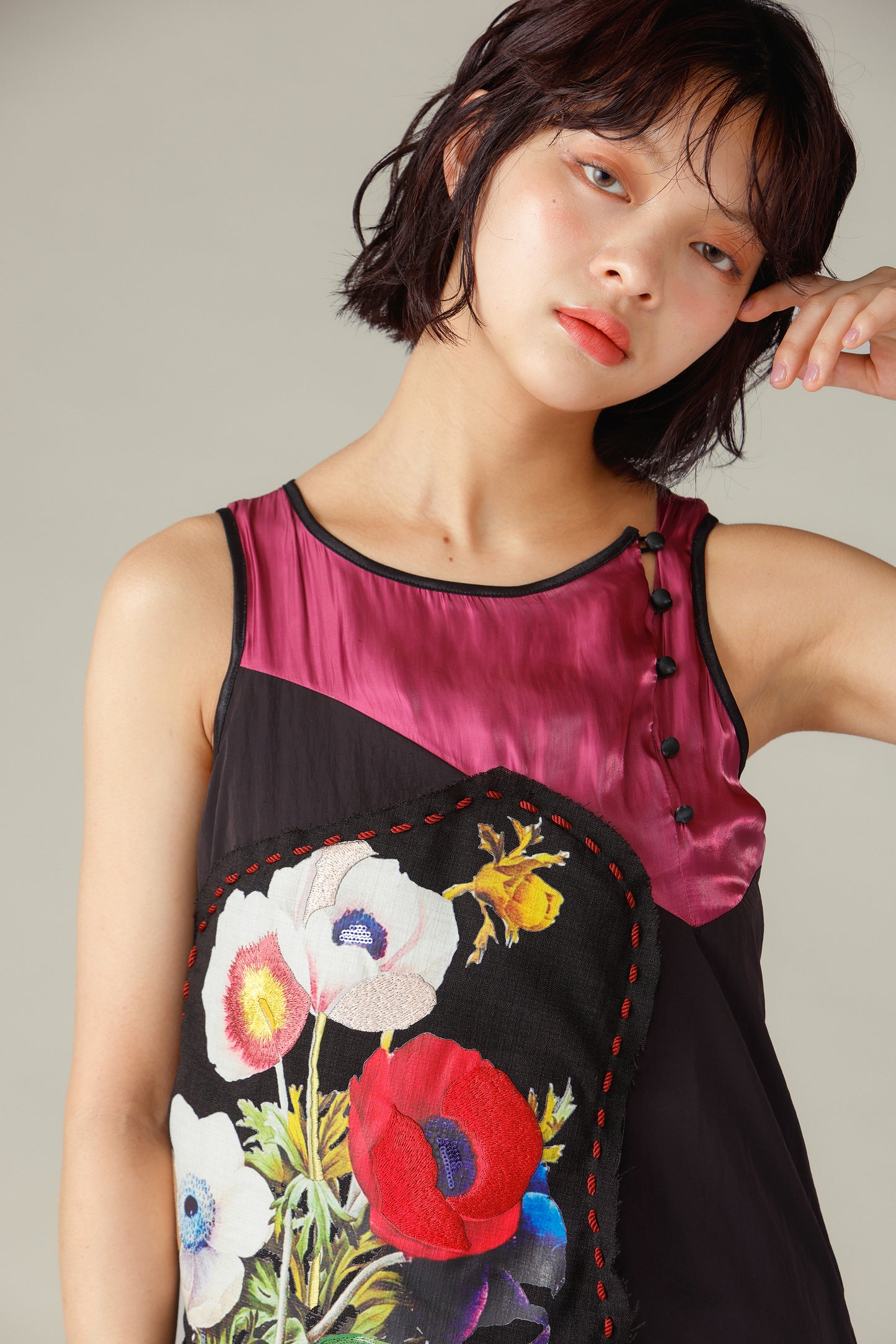 Flower Stitch Dress / Purple