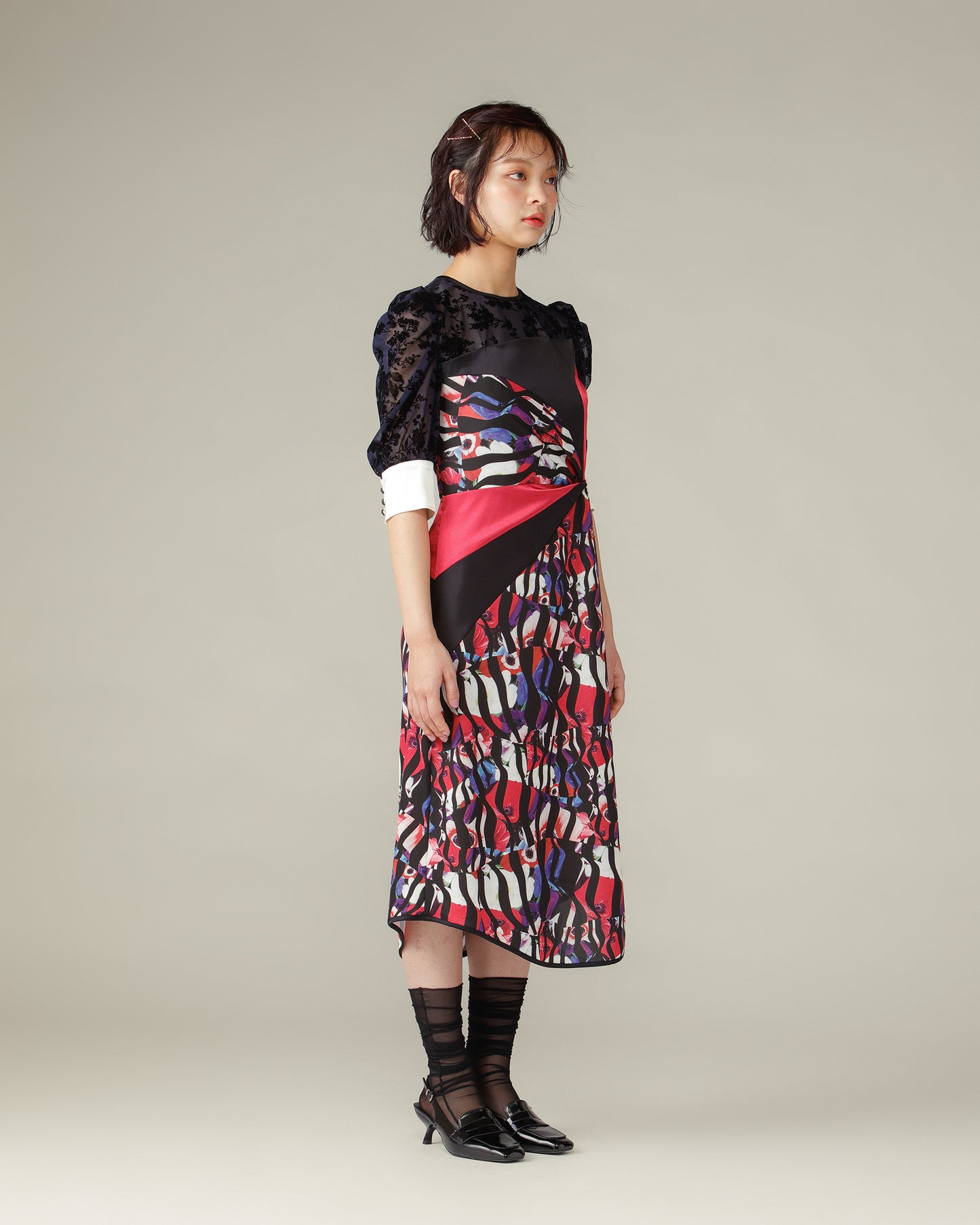 Twisted Print Dress / Pink