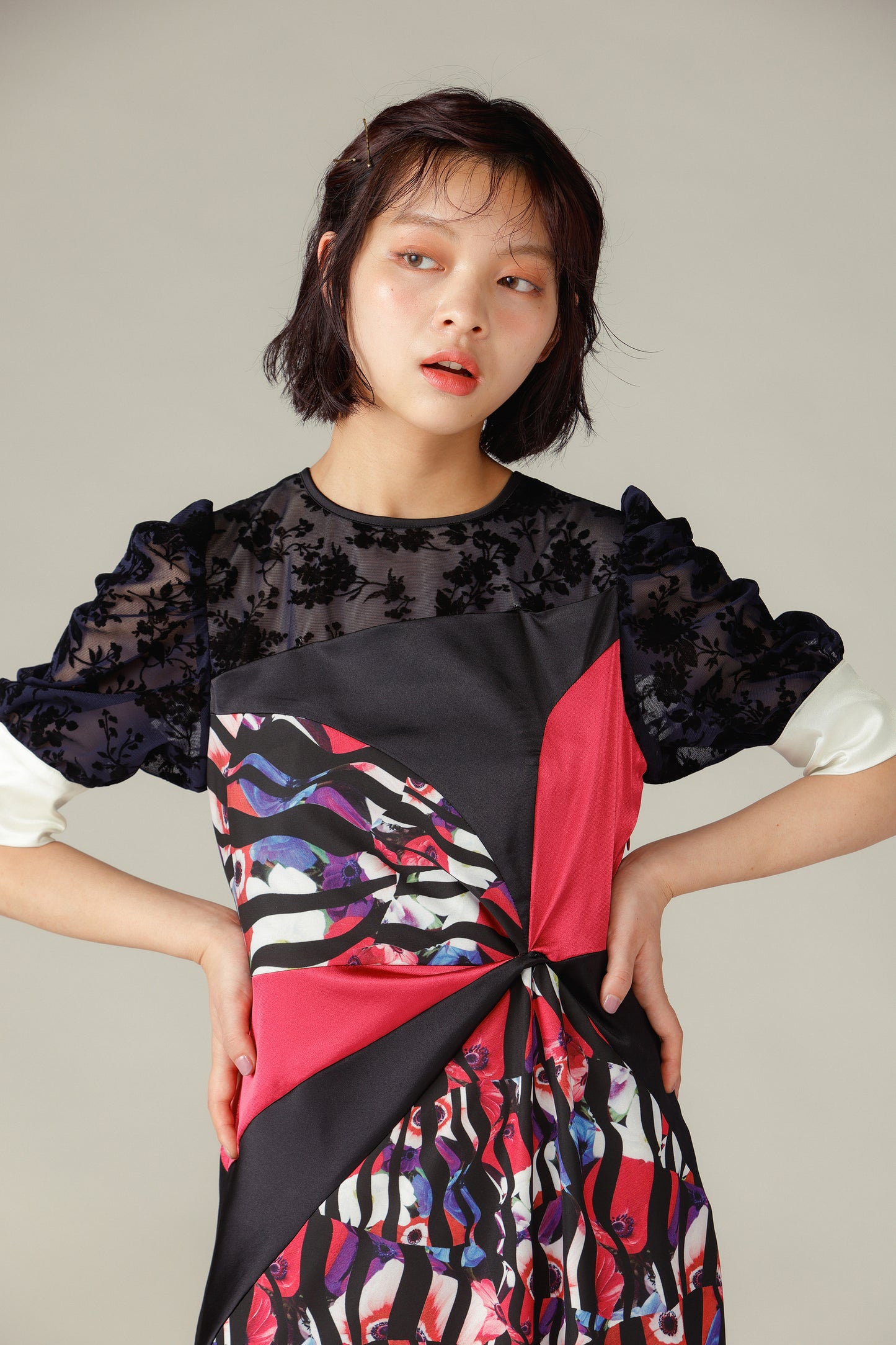 Twisted Print Dress / Pink
