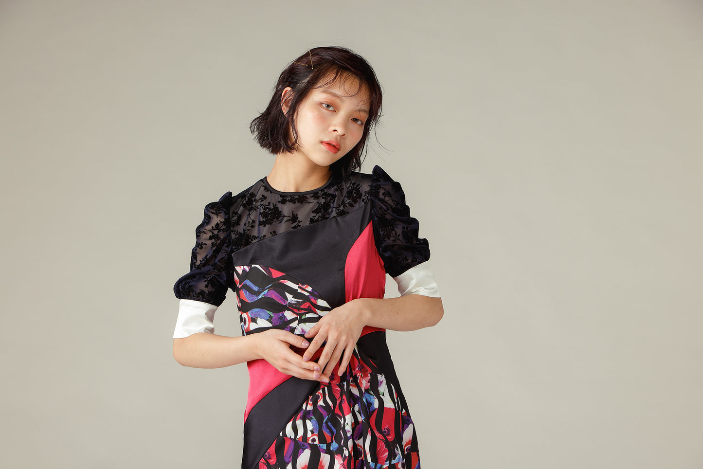 Twisted Print Dress / Pink