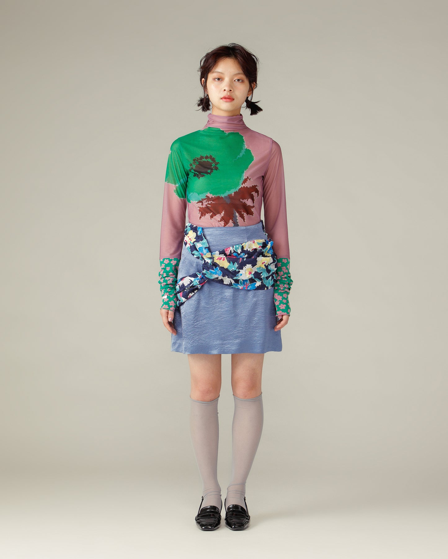 Twisted Mini Skirt / Blue