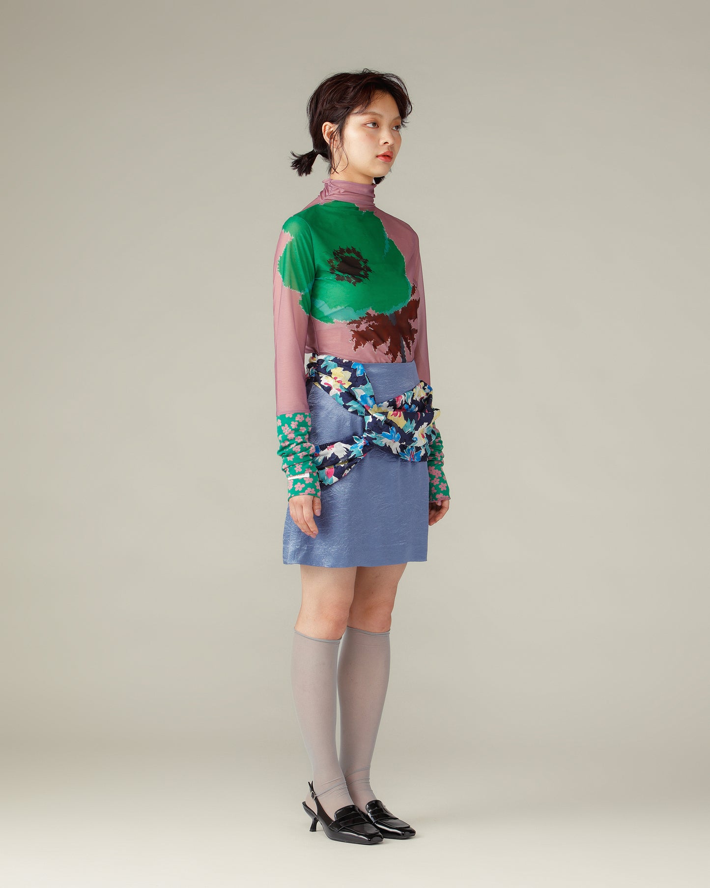 Twisted Mini Skirt / Blue