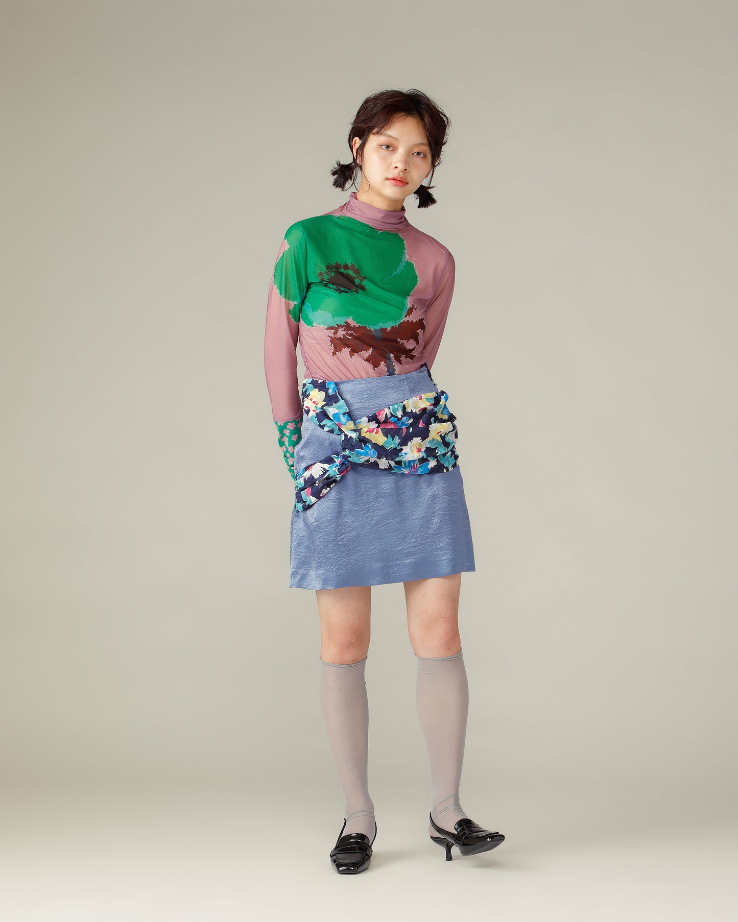 Twisted Mini Skirt / Blue