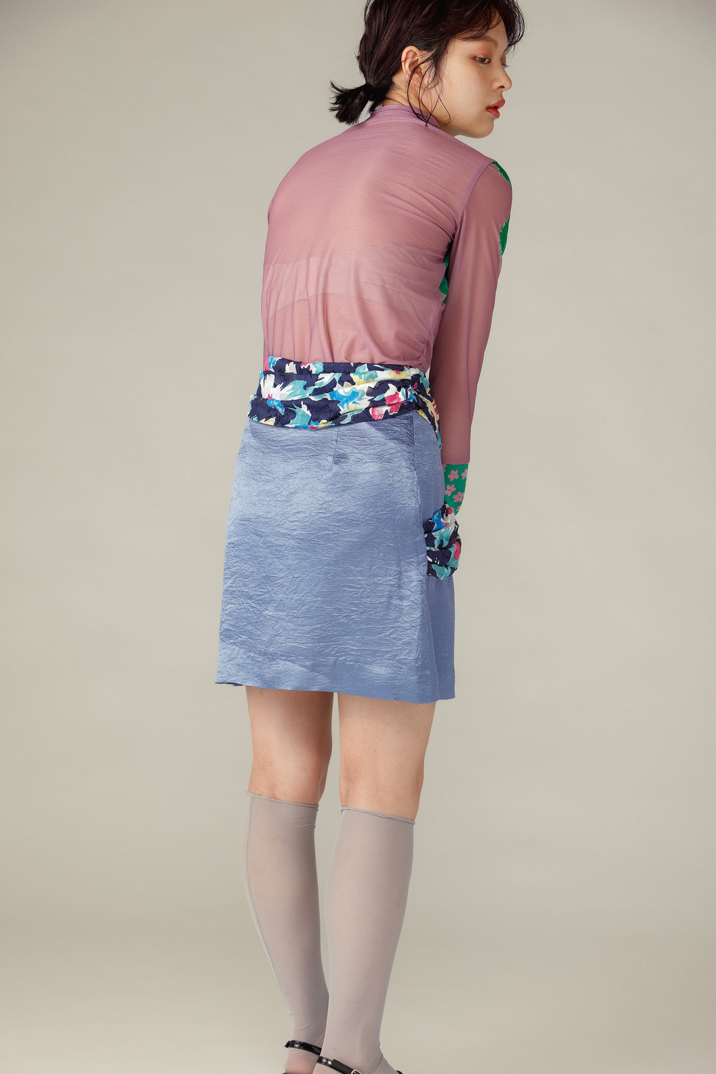 Twisted Mini Skirt / Blue