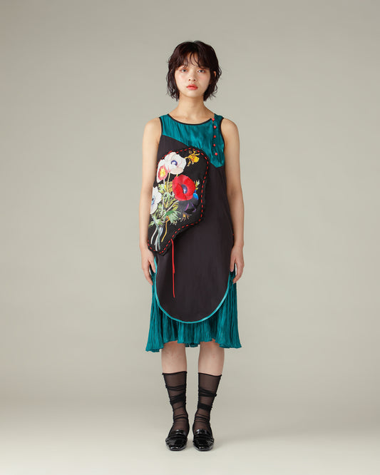 Flower Stitch Dress / Green