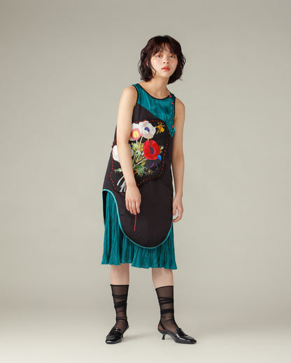 Flower Stitch Dress / Green