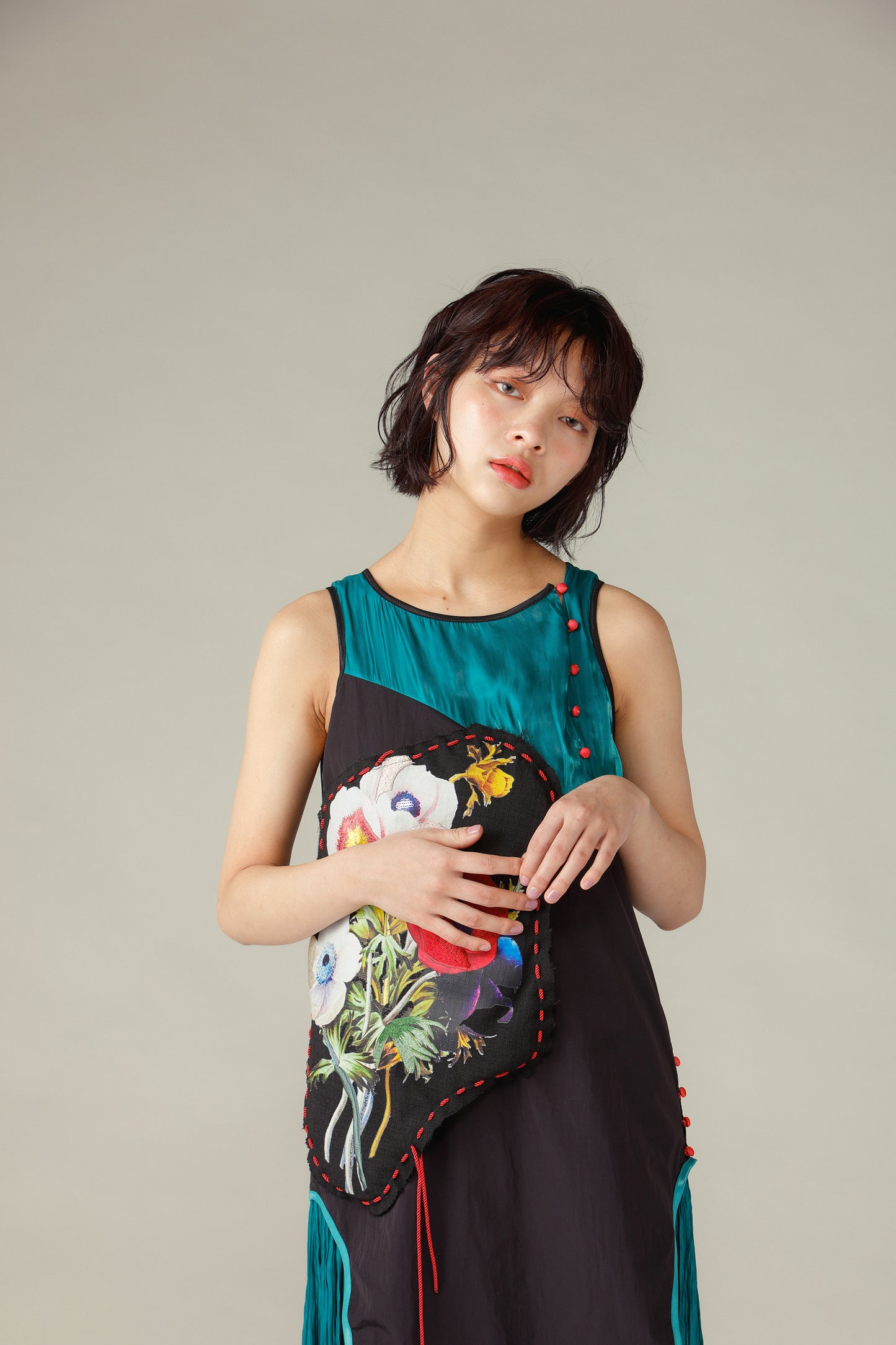 Flower Stitch Dress / Green