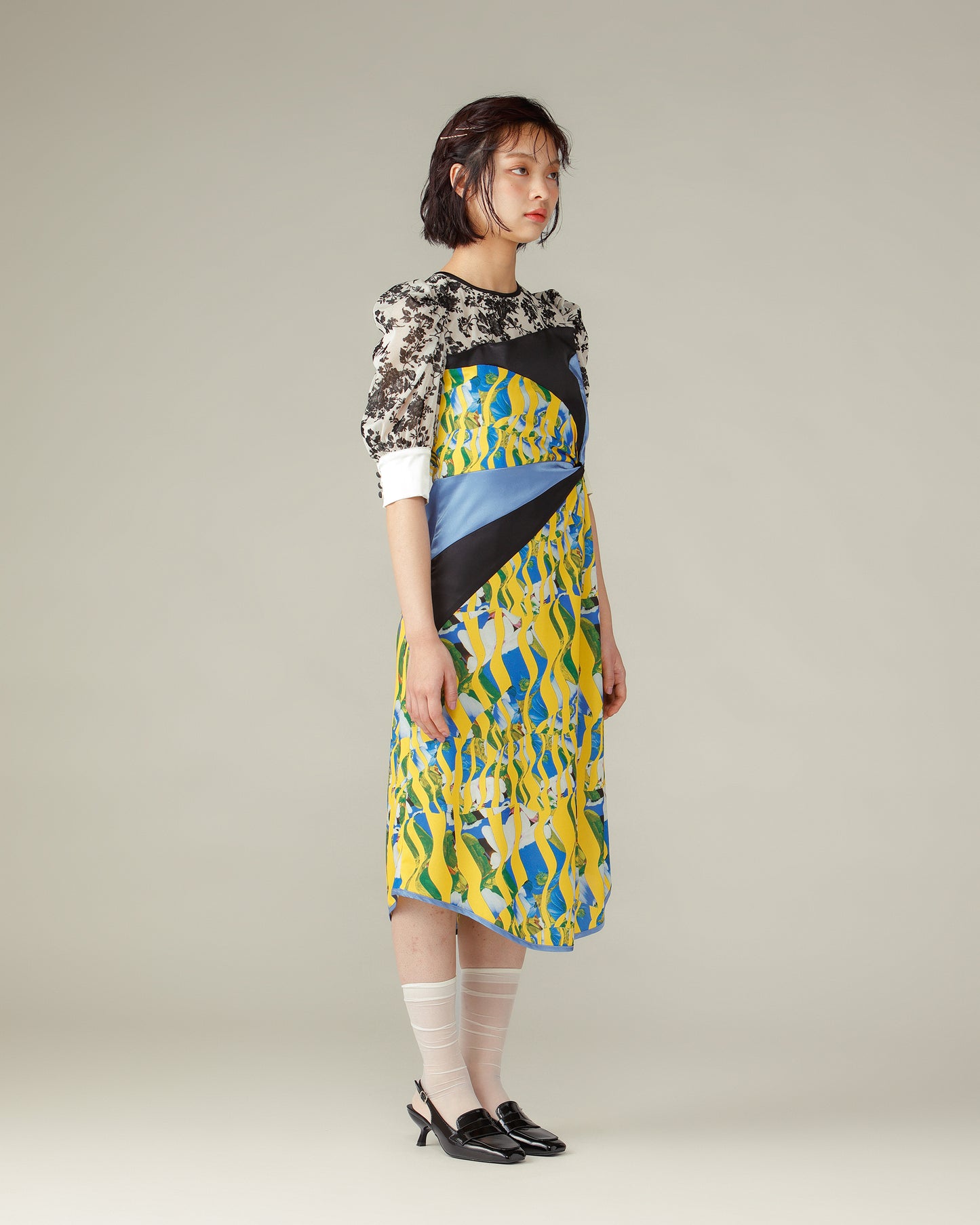 Twisted Print Dress / Blue