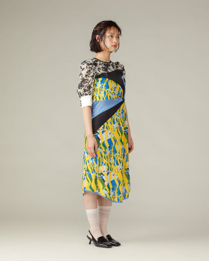 Twisted Print Dress / Blue